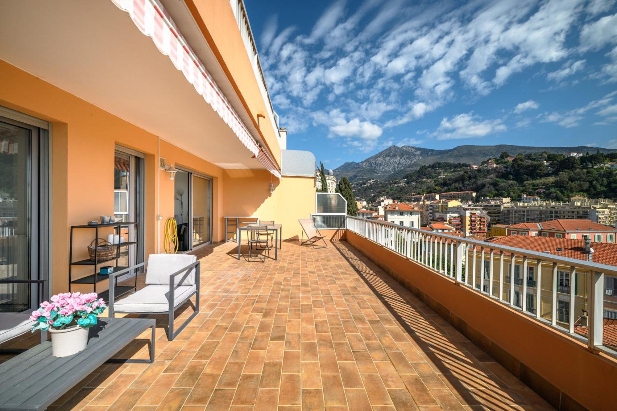 'L'Alicante Proche' Gare, Terrasse, Vue Mer Ментона Экстерьер фото